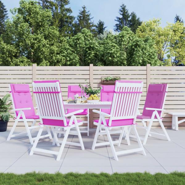 ARDEBO.de - Hochlehner-Auflagen 6 Stk. Rosa Oxford-Gewebe