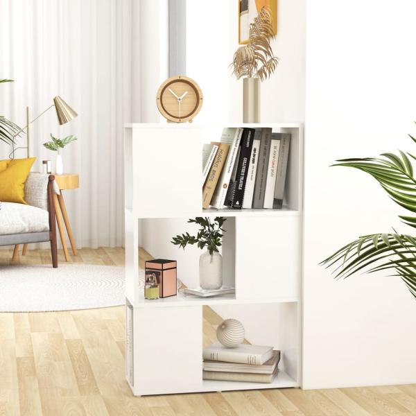 ARDEBO.de - Bücherregal Raumteiler Weiß 60x24x94 cm Holzwerkstoff