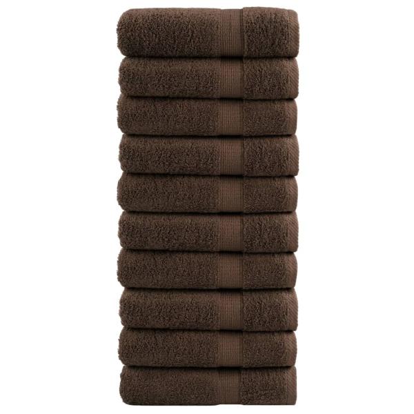 ARDEBO.de - Premium-Handtücher SOLUND 10 Stk. Braun 50x100 cm 600 g/m²