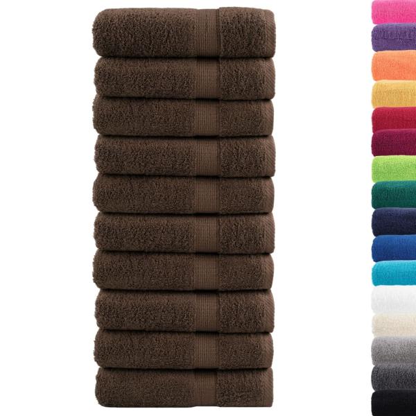 Premium-Handtücher SOLUND 10 Stk. Braun 50x100 cm 600 g/m²
