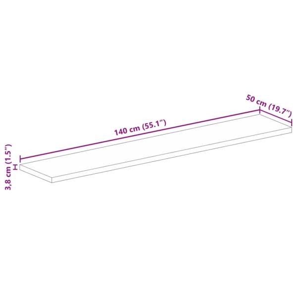 Tischplatte 140x50x3,8 cm Rechteckig Massivholz Mango