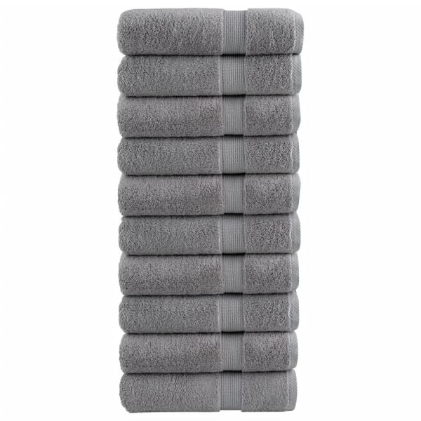 ARDEBO.de - Premium-Duschtücher SOLUND 10 Stk. Grau 70x140 cm 600 g/m²