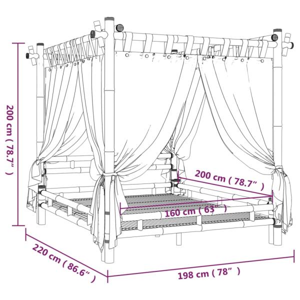 Himmelbett 160x200 cm Bambus