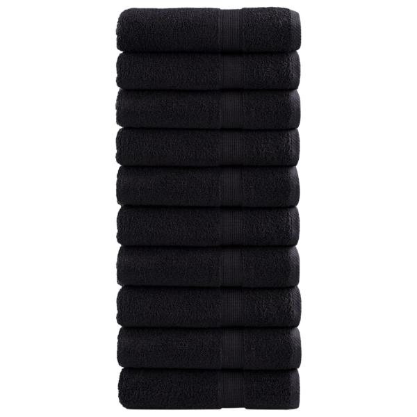 ARDEBO.de - Premium-Handtücher SOLUND 10 Stk. Schwarz 50x100 cm 600 g/m²