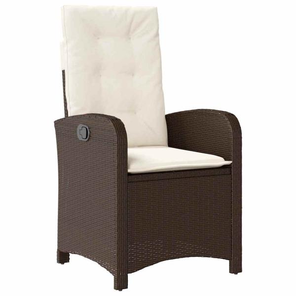9-teiliges Garten-Dining-Set mit Kissen aus braunem Poly-Rattan