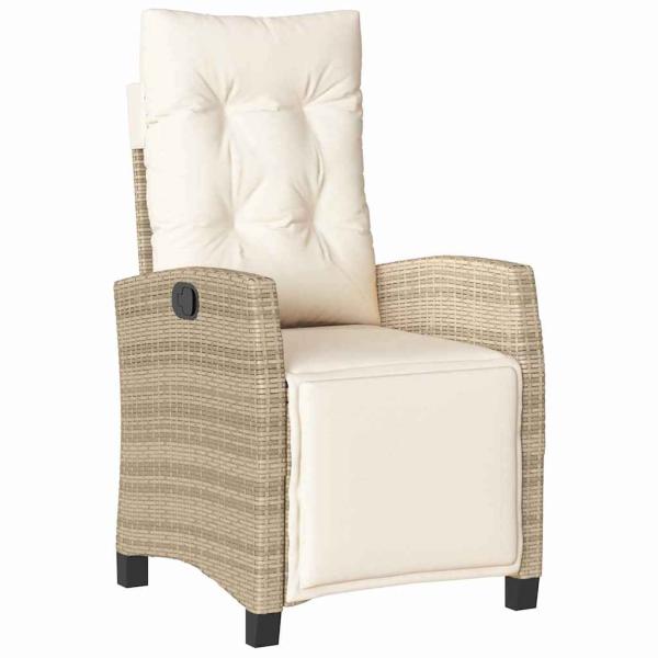 7-teiliges Garten-Esszimmer-Set Beige Poly Rattan