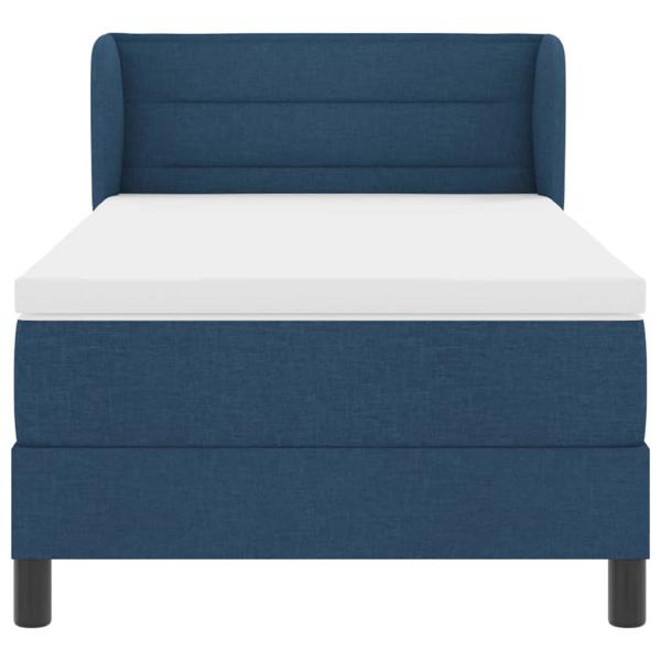 Boxspringbett mit Matratze Blau 90x200 cm Stoff