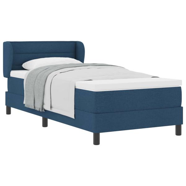 Boxspringbett mit Matratze Blau 100x200 cm Stoff