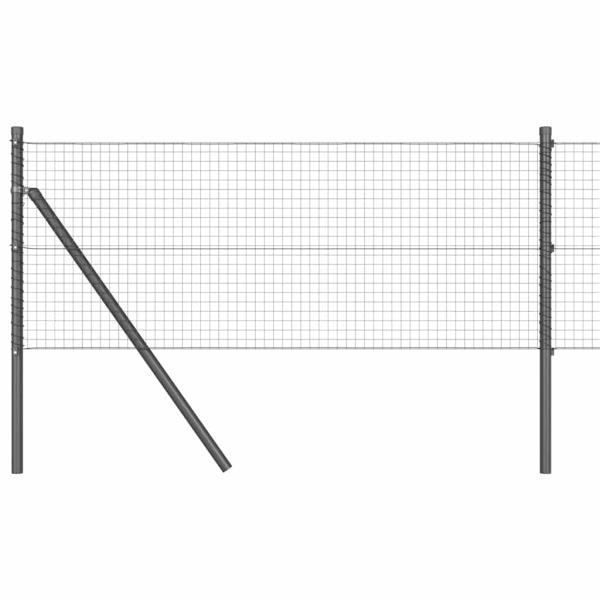 Zaunpfosten Set 2 Stück Grau Stahl 25 x 0.5 m Langlebig