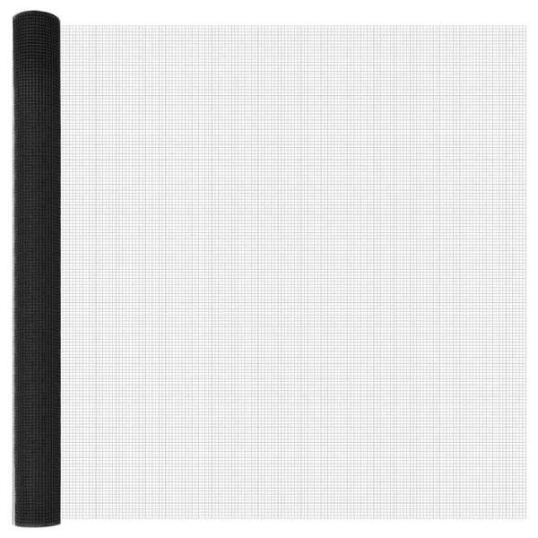 Drahtzaun mit 13 Pfosten Grau 1.6x25 m Stahl