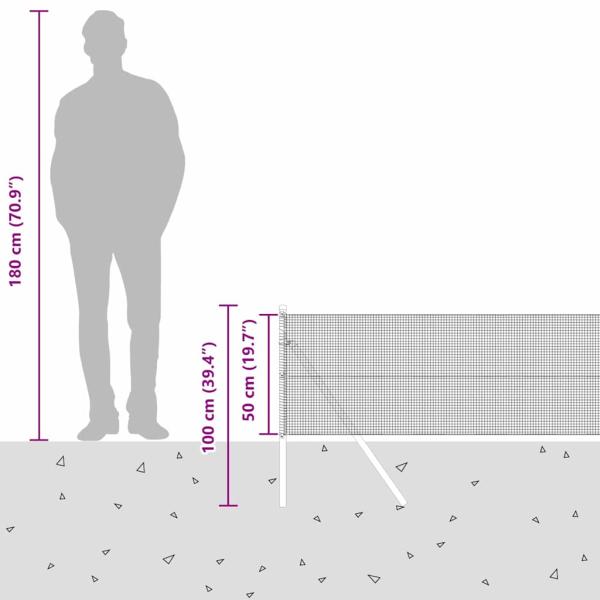 Schweißdrahtzaun mit 13 Pfosten Grau 0,5x50 m Stahl