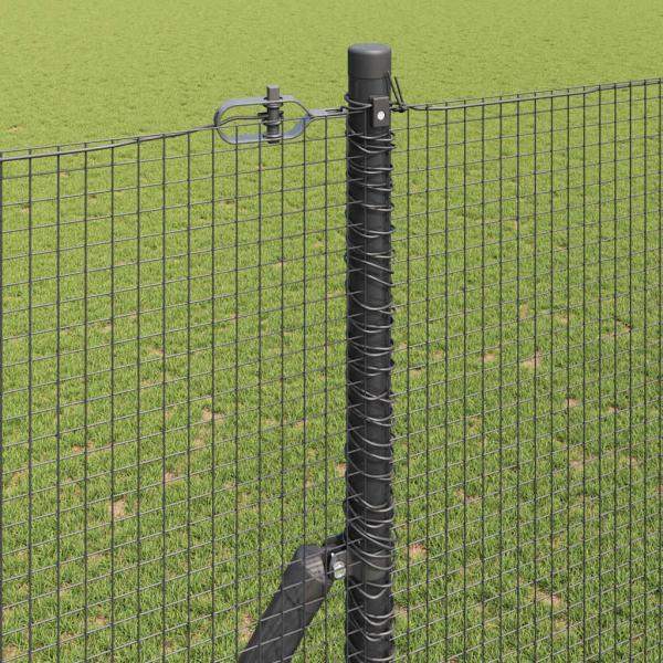 Schweißdrahtzaun mit 7 Pfosten Grau 1,4x50 m Stahl