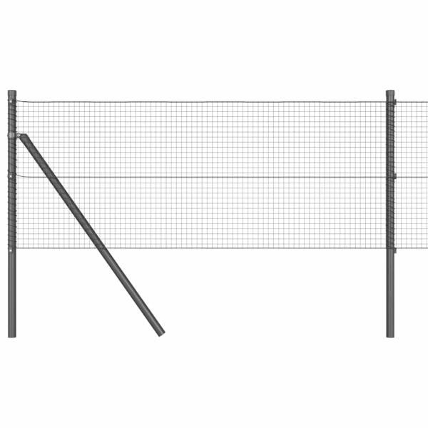 Geschweißter Drahtzaun mit 13 Pfosten Grau 0,8x100 m Stahl