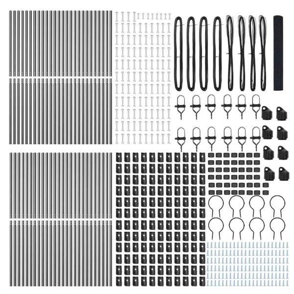 Geschweißter Drahtzaun mit 13 Pfosten Grau 1x100 m Stahl