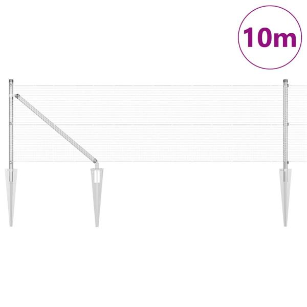 Zaunpfosten-Set Set aus 2 Verzinkter Stahl 10 x 0,5 m Langlebig