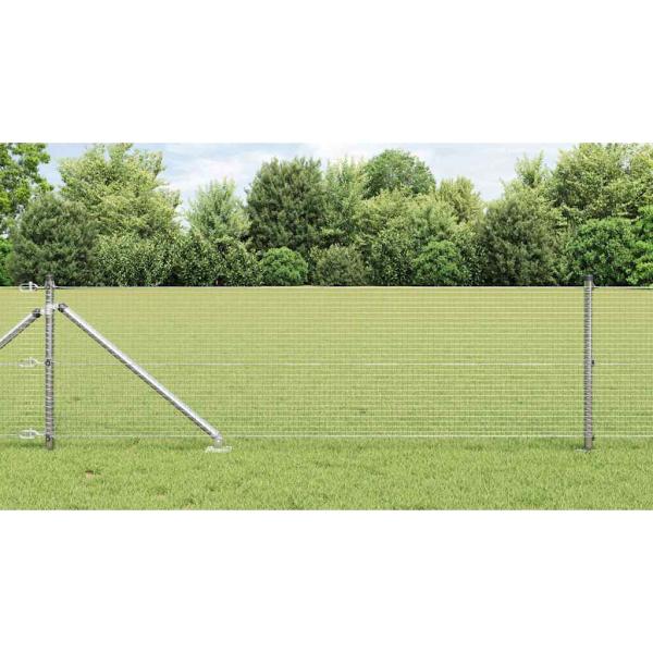 ARDEBO.de - Geschweißter Drahtzaun mit 7 Spike-Posts 0.6x10 m verzinkter Stahl