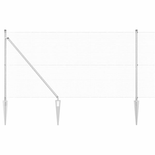 Geschweißter Drahtzaun mit 7 Spike-Posts 0,8x10 m Verzinkter Stahl
