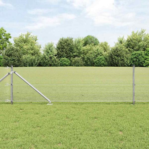 ARDEBO.de - Schweißdrahtzaun mit 13 Spike-Pfosten 0.8x25 m verzinkter Stahl