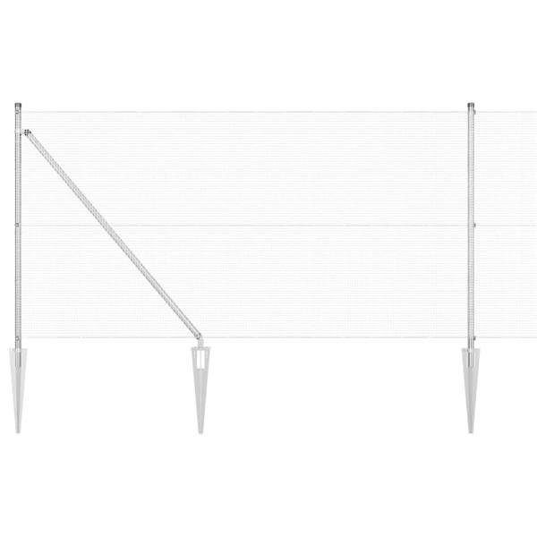 Verzinkter Drahtzaun mit 13 Spike-Pfosten 1x25 m aus verzinktem Stahl