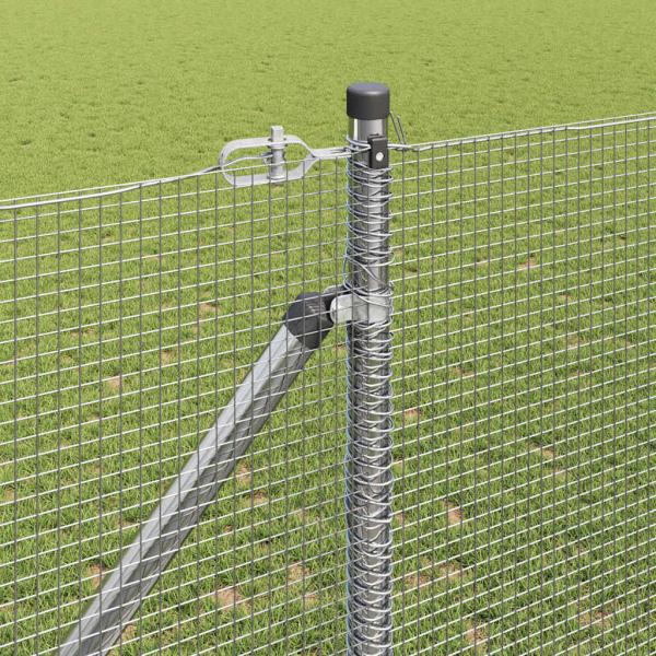 Gelochter Drahtzaun mit 13 Spitzenpfosten 1,4x25 m feuerverzinkter Stahl