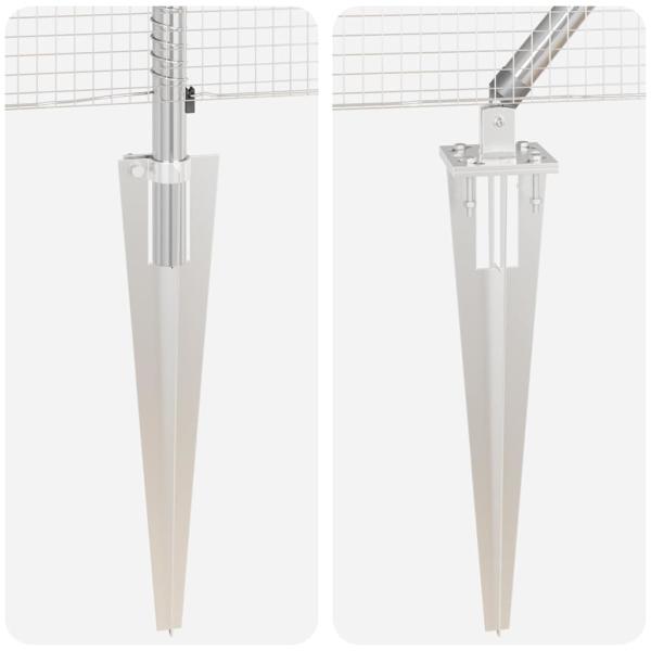 Schweißdrahtzaun mit 13 Spike-Pfosten 1.6x25 m aus verzinktem Stahl