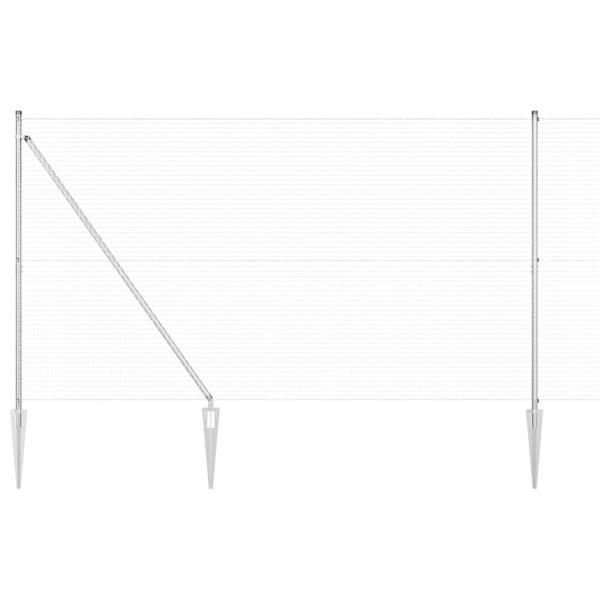 Geschweißter Drahtzaun mit 13 Spike-Pfosten 1,6x25 m Verzinkter Stahl