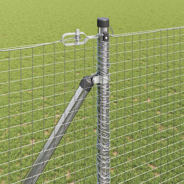 Geschweißter Drahtzaun mit 13 Spike-Pfosten 1,6x25 m Verzinkter Stahl