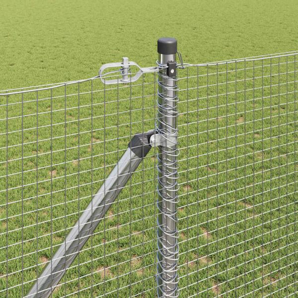 Schweißdrahtzaun mit 13 Erdspitzen 1,2x50 m Verzinkter Stahl