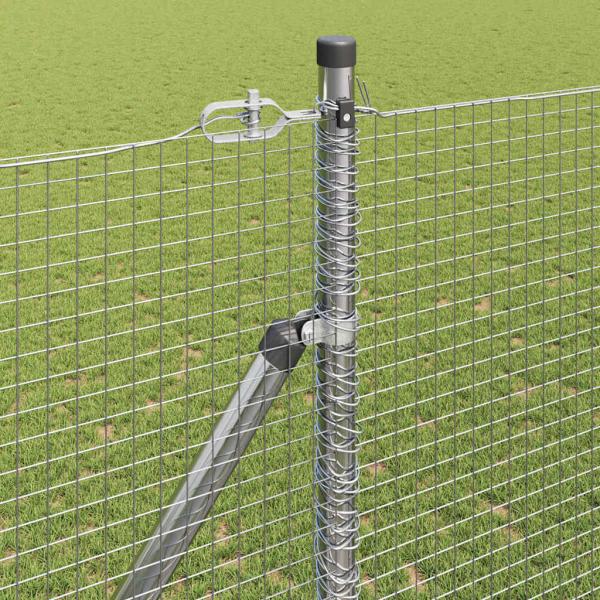 Schweißzaun mit 13 Spike-Posts 1.5x50 m Verzinkter Stahl