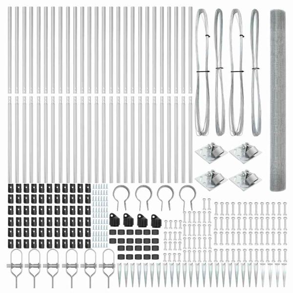 Schweißzaun mit 13 Spike-Posts 1.5x50 m Verzinkter Stahl