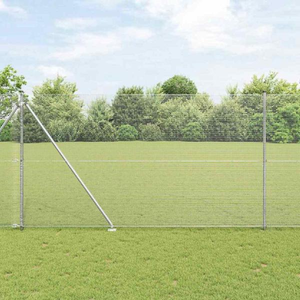 ARDEBO.de - Geschweißter Drahtzaun mit 13 Spitzenpfosten 1,6x50 m Verzinkter Stahl