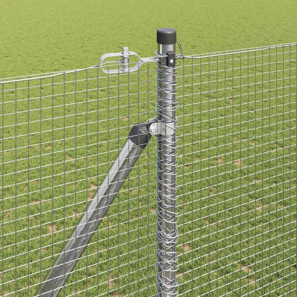 Geschweißter Drahtzaun mit 13 Spitzenpfosten 1,6x50 m Verzinkter Stahl