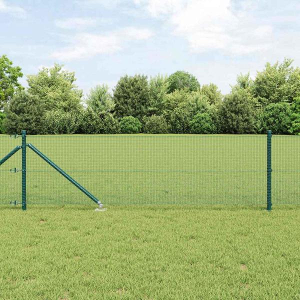 ARDEBO.de - Schweißdrahtzaun mit 13 Pfosten Grün 0.8x25 m Stahl