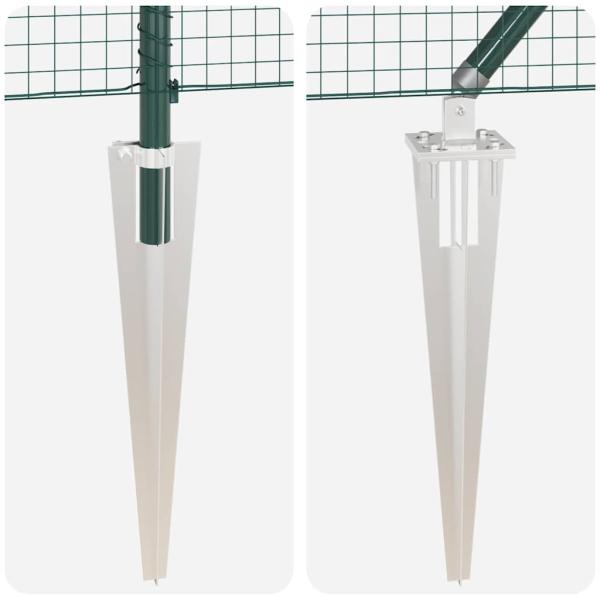 PVC-Zaunpfosten-Set 2er Set Grün PVC 25 x 1,5 m Langlebig