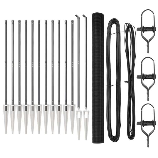 Zaunpfosten Set 2er Set Grau Metall 25 x 1,5 m Langlebig