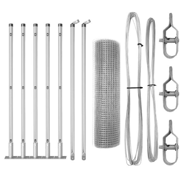 Zaunpfosten Set 10 x 0.5 m Set aus 2 Galvanisierter Stahl