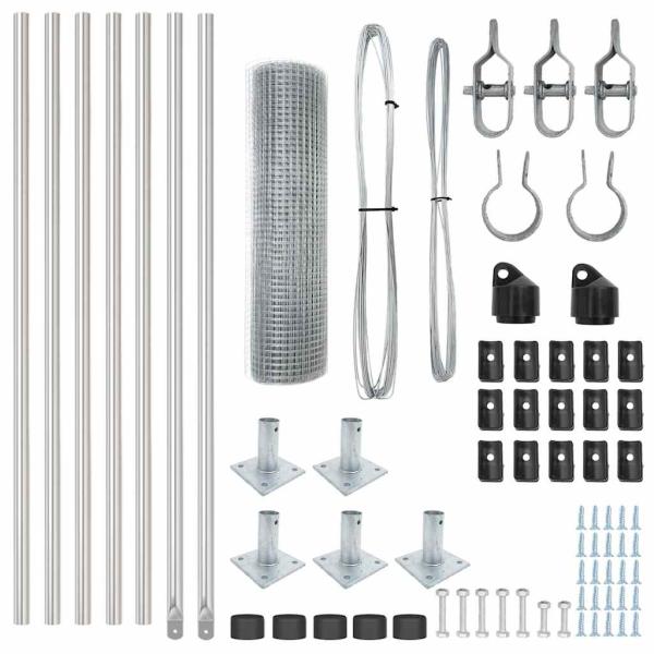 Zaunpfosten Set 10 x 0.5 m Set aus 2 Galvanisierter Stahl