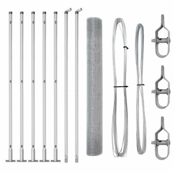 Zaunpfosten-Set 2er Set Feuerverzinkter Stahl 10 m x 1 m