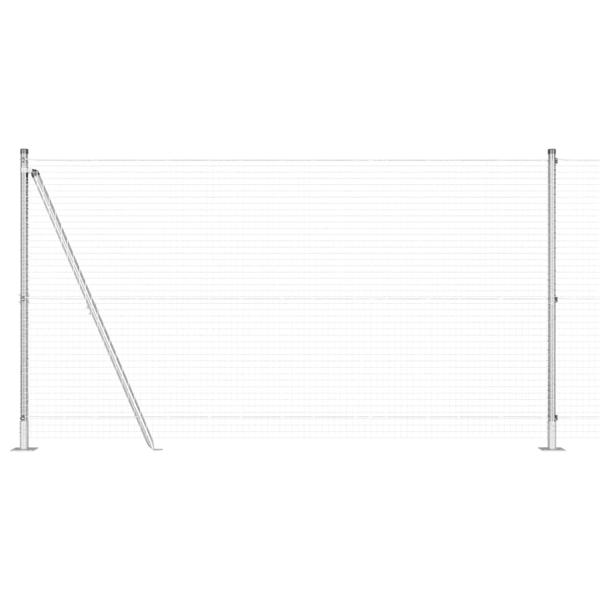 Schweißdrahtzaun mit 7 Flanschpfosten 1,2x10 m verzinkter Stahl