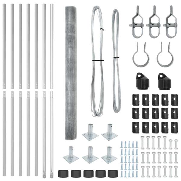 Zaunpfosten Set 2er Set Verzinkter Stahl 10 x 1,5 m Langlebig