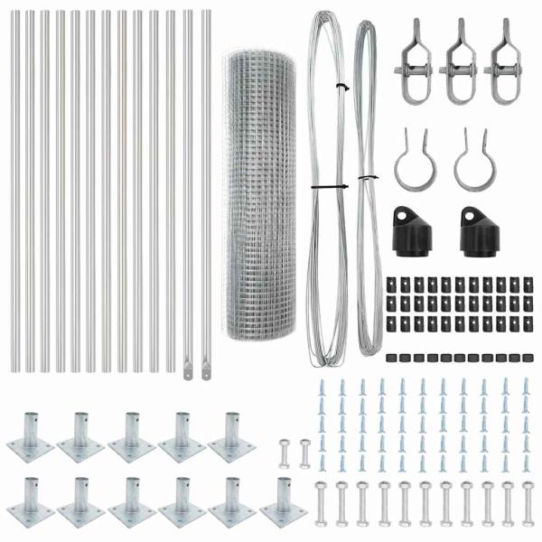 Zaunpfosten Set 25 x 0,5 m 2 Stück Verzinkter Stahl Langlebig