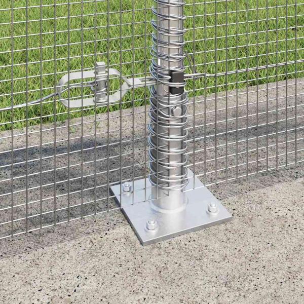 Schutzzaun mit 13 Flanschpfosten 1x25 m aus verzinktem Stahl