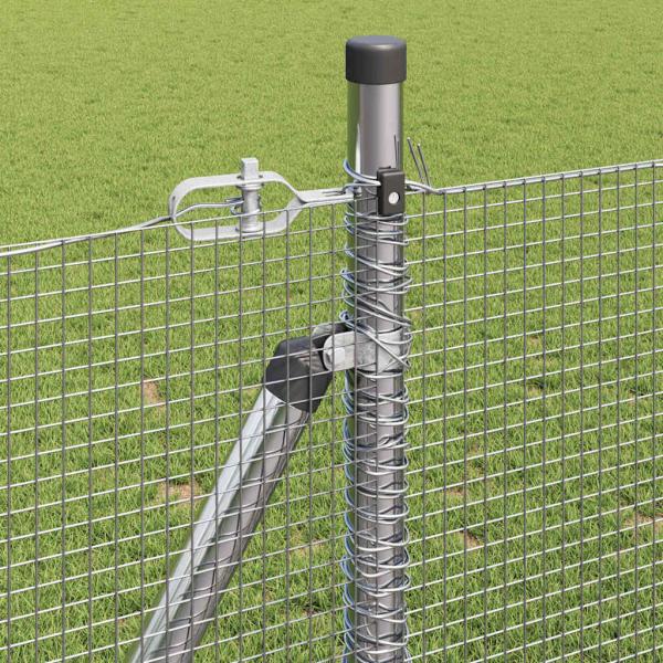 Schutzzaun mit 13 Flanschpfosten 1x25 m aus verzinktem Stahl