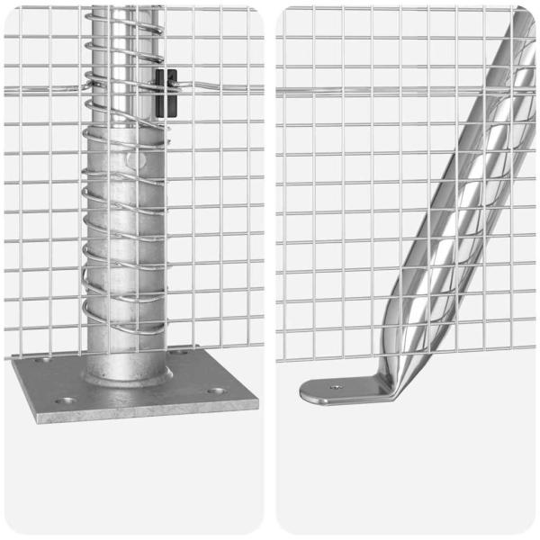 Schutzzaun mit 13 Flanschpfosten 1x25 m aus verzinktem Stahl
