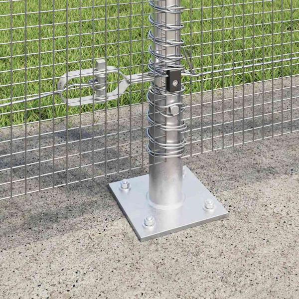 Schweißdrahtzaun mit 13 Flanged Posts 1,2x25 m Verzinkter Stahl