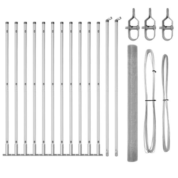 Welded Wire Fence mit 13 Flanschpfosten 1,4x25 m Verzinkter Stahl