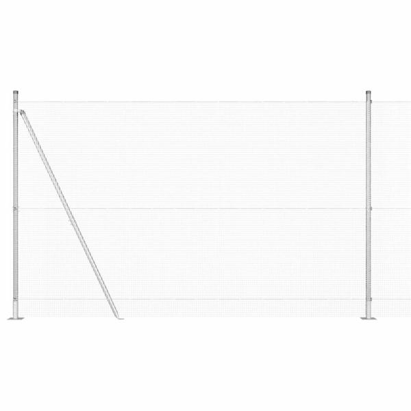 Schweißdrahtzaun mit 13 Flanschpfosten 1,5x25 m verzinkter Stahl