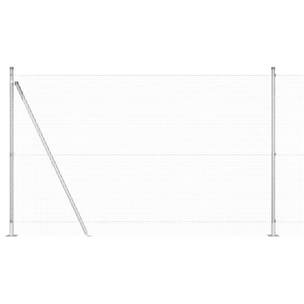 Geschweißter Drahtzaun mit 13 Flanschpfosten 1.4x50 m Galvanisierter Stahl