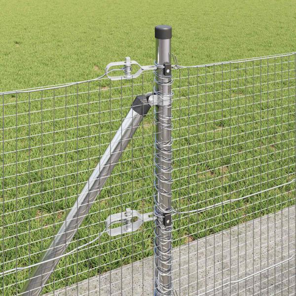 geschweißter Drahtzaun mit 13 Flanschpfosten 0,4x100 m verzinkter Stahl