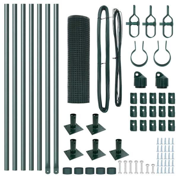 Zaunpfosten Set 2er Set Grün Metall 10 x 0,5 m Robuster